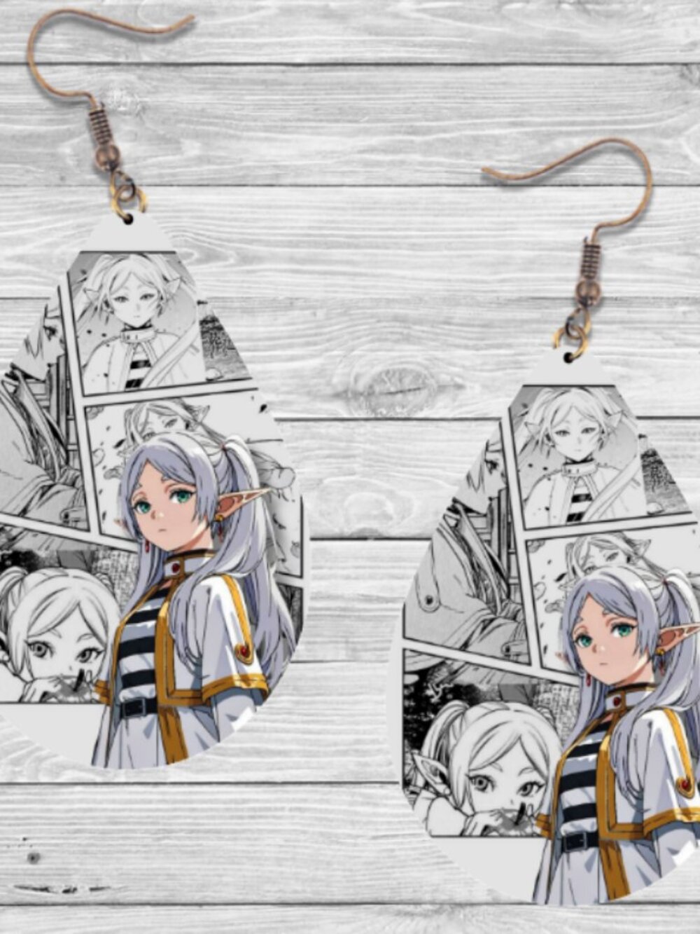 Frieren: Beyond Journey' Earrings: Anime Wooden Teardrop Hypoallergenic Earrings
